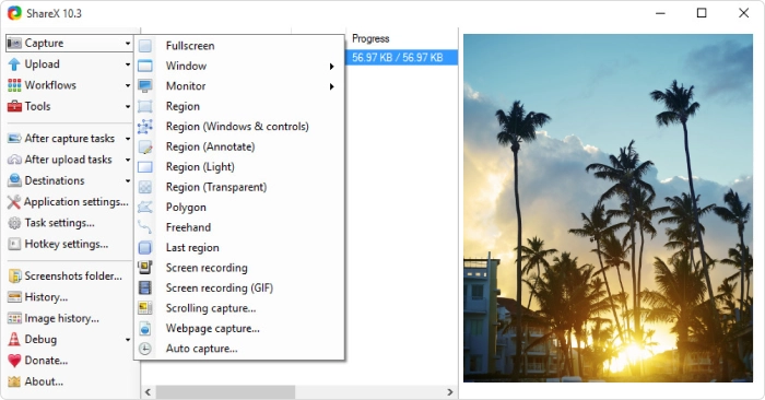 ShareX Bildschirmaufnahme unter Windows mit ShareX